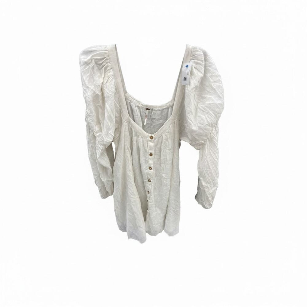 Free People gauze babydoll oversized dress sz L pocketd - Picture 2 of 7